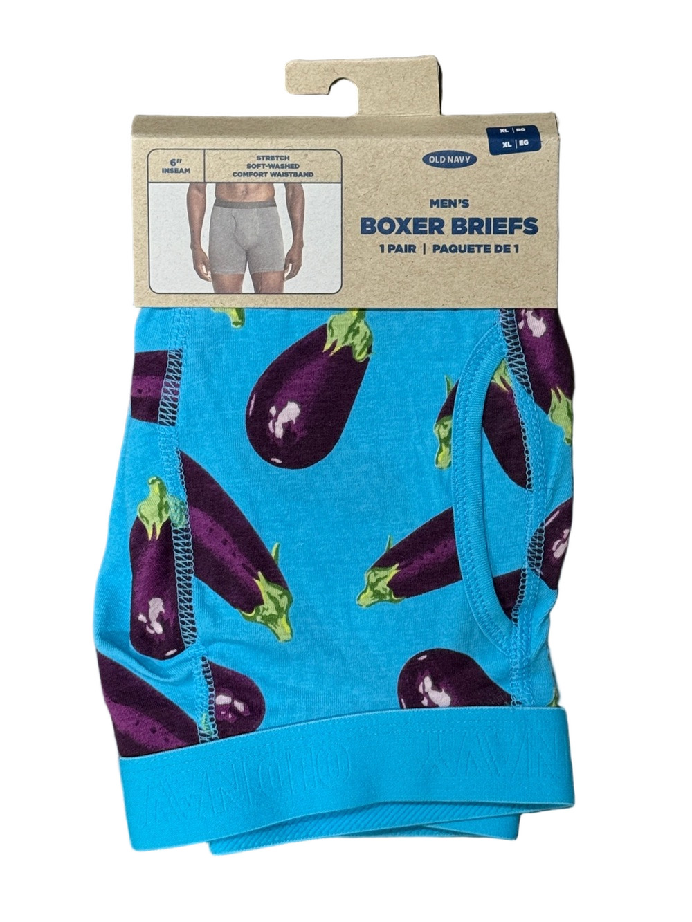 Mens Eggplants Boxer Briefs - Size Extra Large XL - Old Navy - NWT